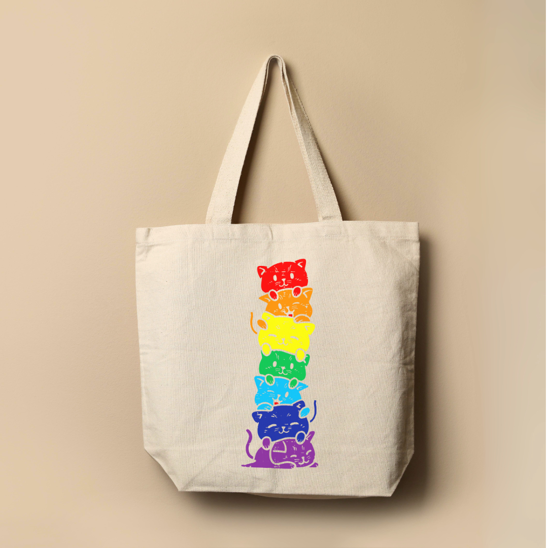 Rainbow Cats LGBTQ+ Pride Tote Bag