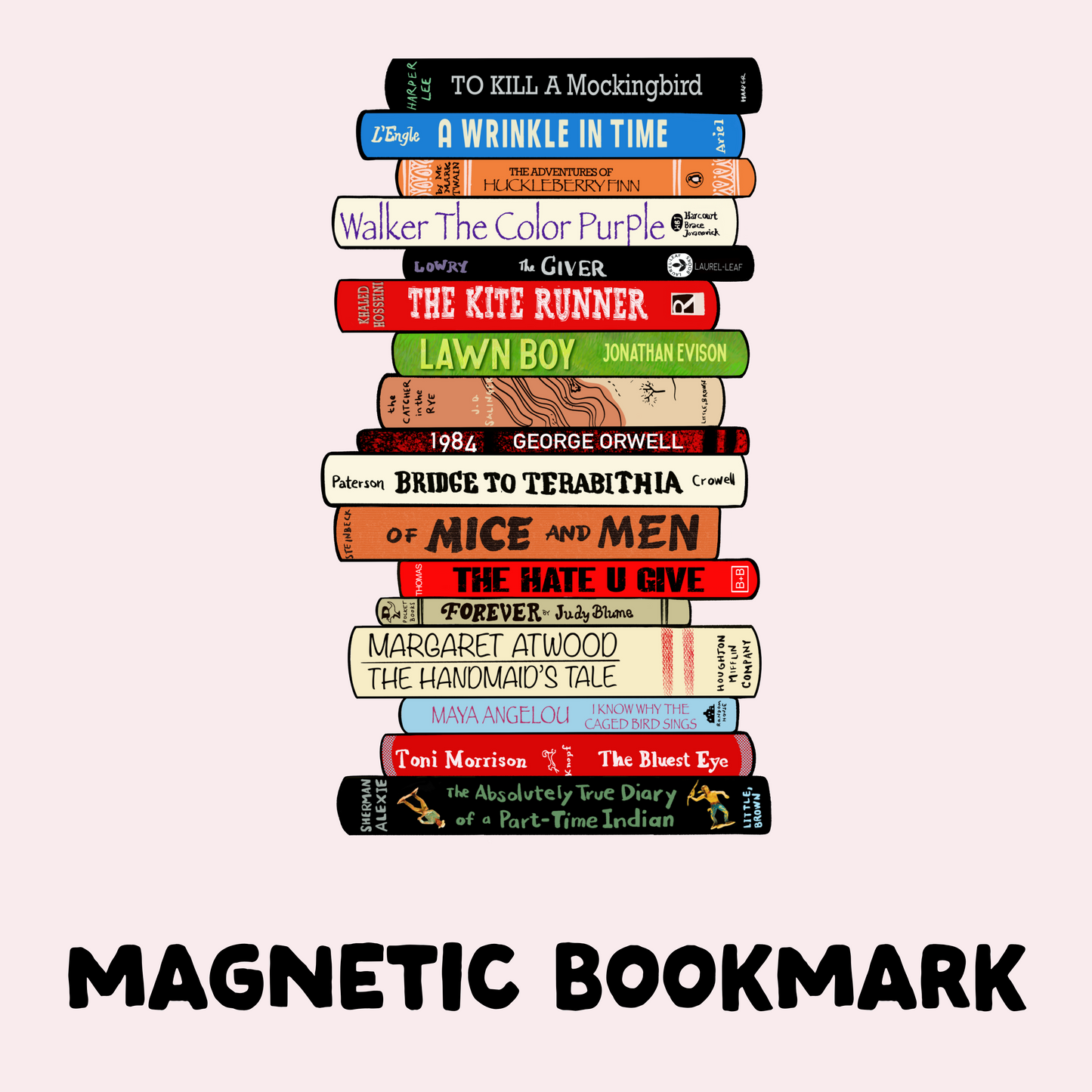 Banned Book Stack Magnetic Bookmark