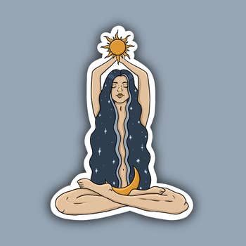 Sun/Moon Witch Sticker - light skin tone