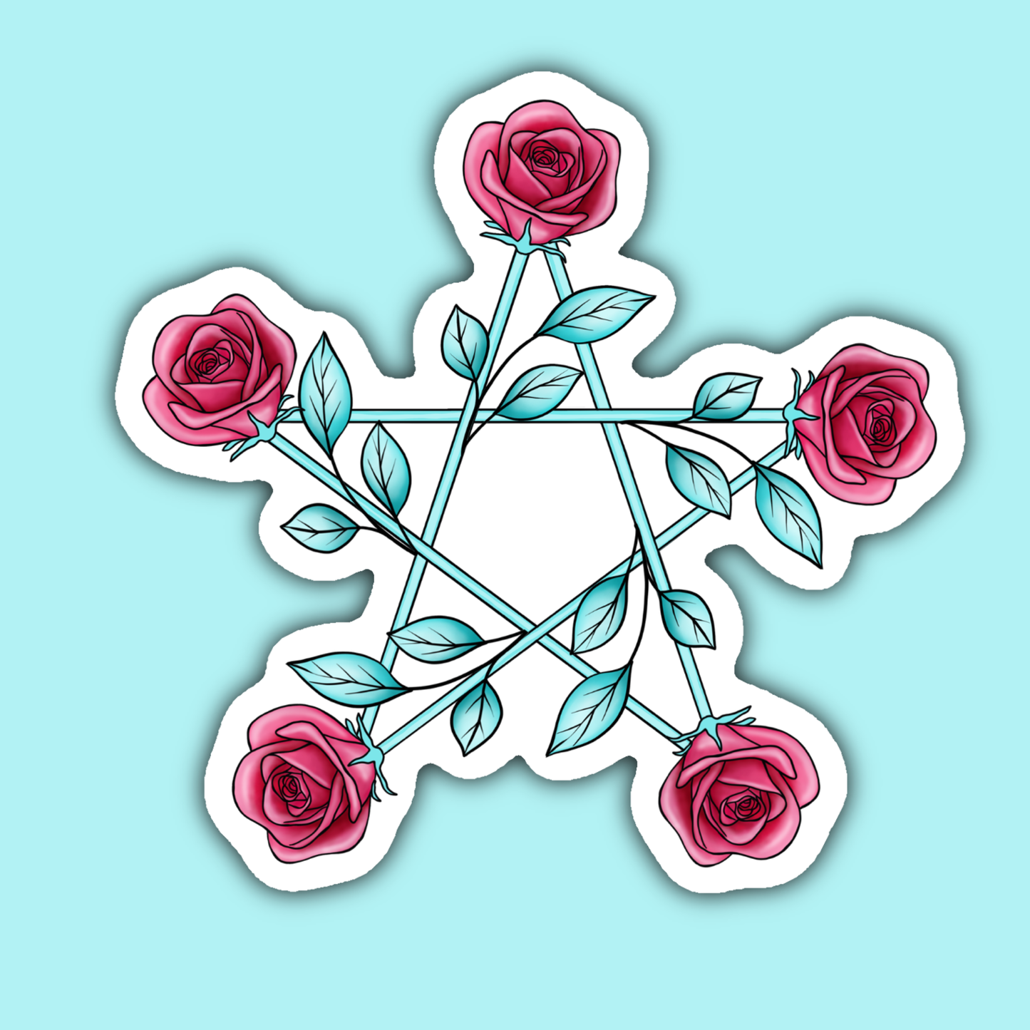 Rose Pentagram Sticker