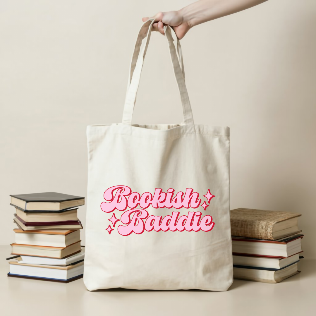 Bookish Baddie Reader Book Lover Tote Bag