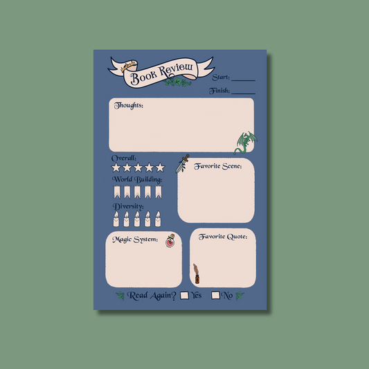 Fantasy Book Review Sticky Notepad