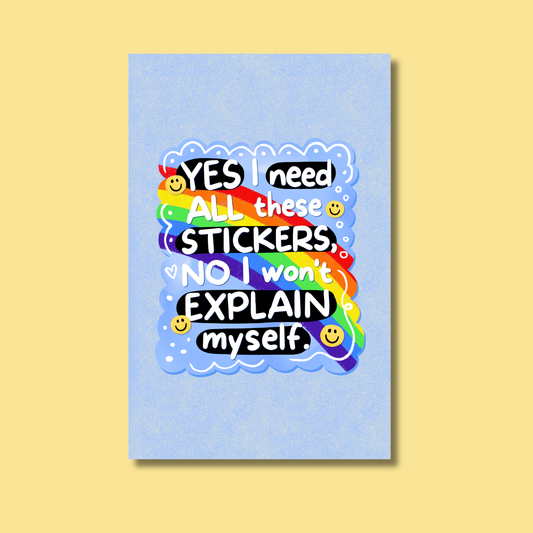 Yes I Need All These Stickers Reusable Sticker Book