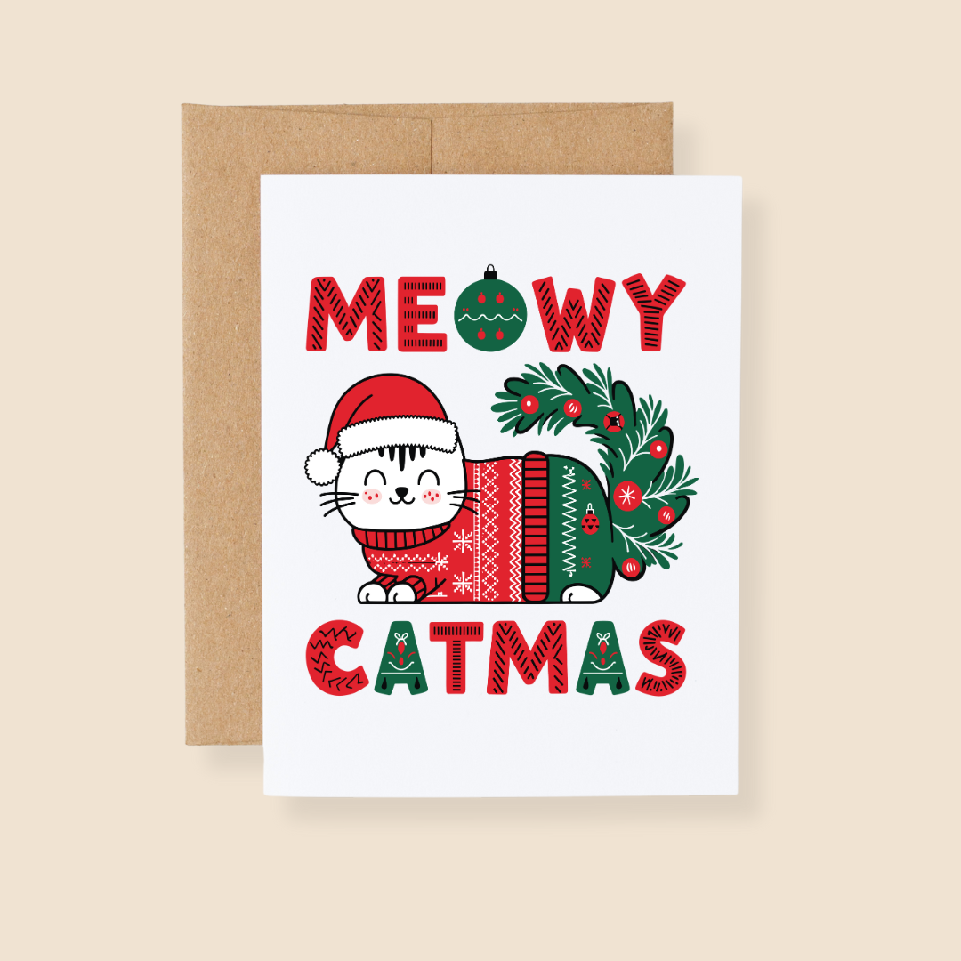 Meowy Catmas Holiday Greeting Card