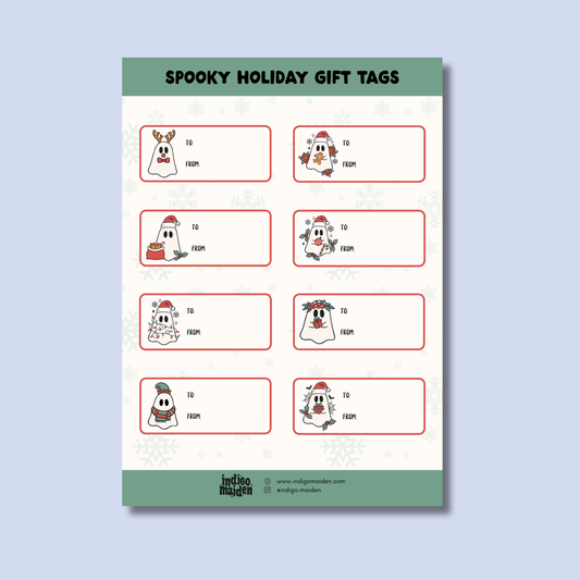 Spooky Holiday Gift Tag Sheets