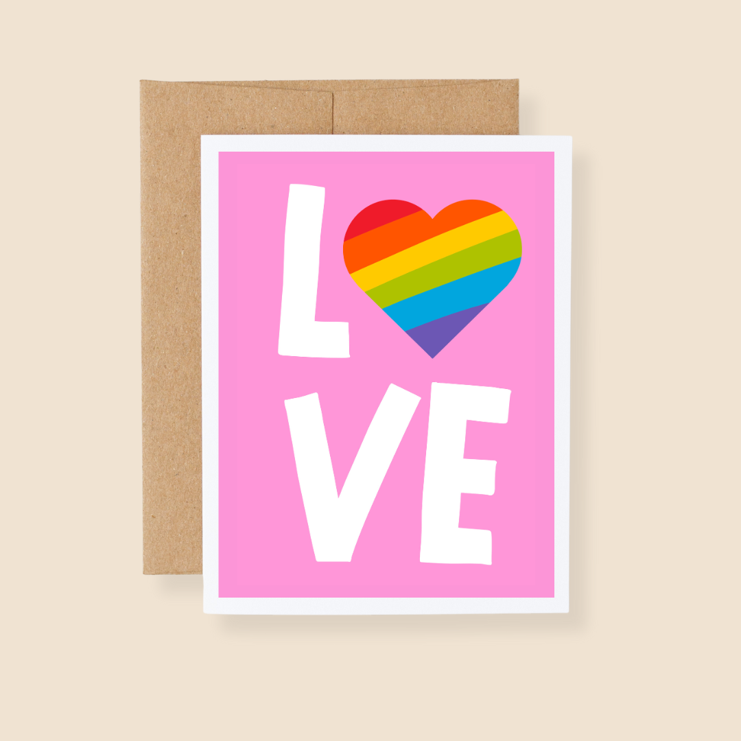 Love - Rainbow Heart LGBTQ+ Pride Greeting Card