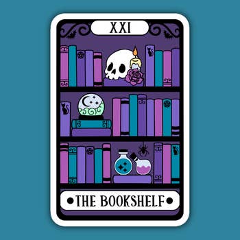 The Bookshelf Alternative Tarot Card Reader Sticker