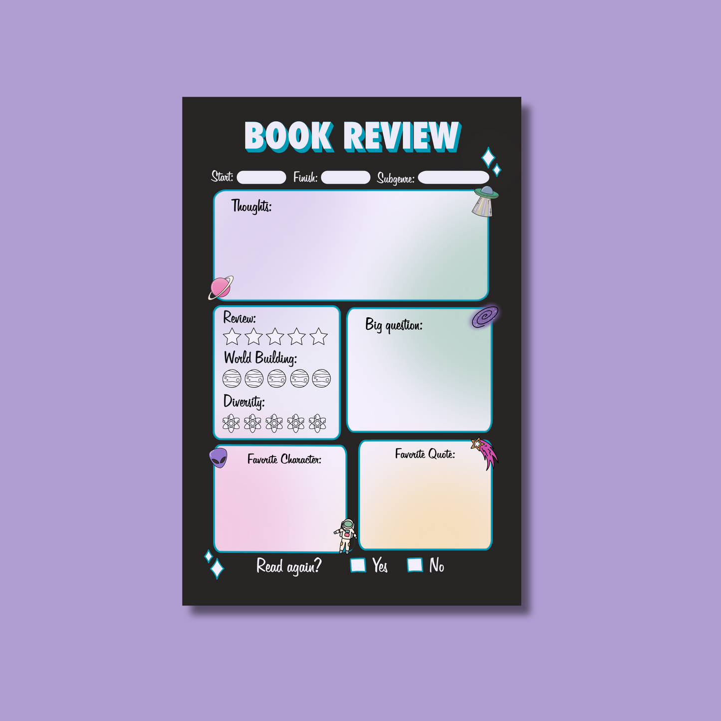 Science Fiction Book Review Sticky Notepad