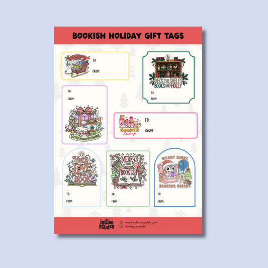 Bookish Holiday Gift Tag Sheets