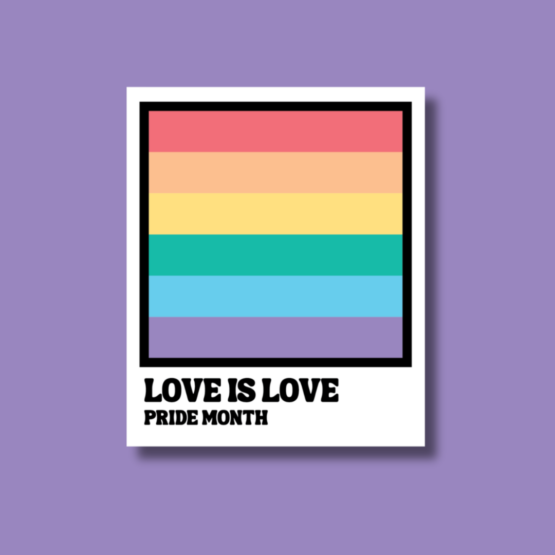 Love is Love Rainbow Color Card Sticker