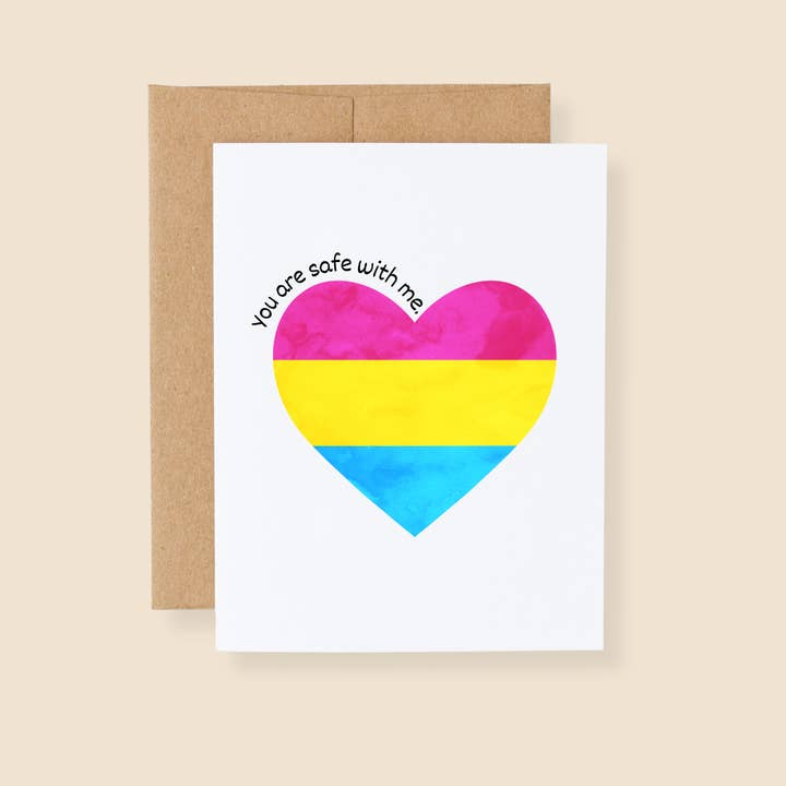 You Are Safe With Me Hearts LGBTQ+ Ally Greeting Card