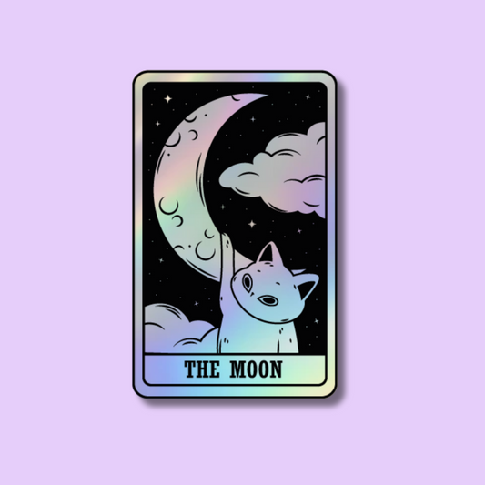 The Moon Cat Tarot Holographic Sticker