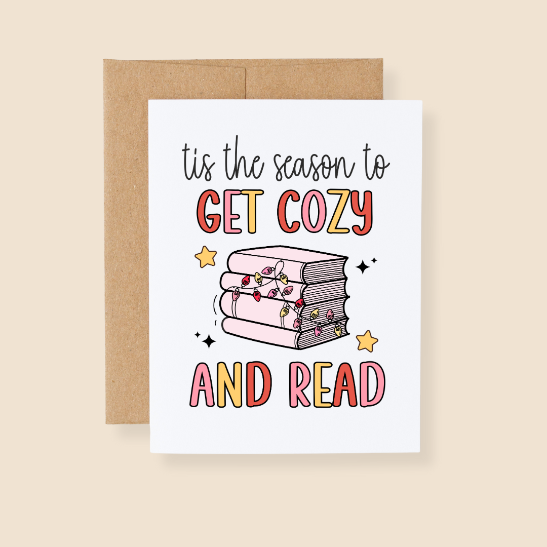 Tis the Season to Get Cozy and Read Bookish Greeting Card