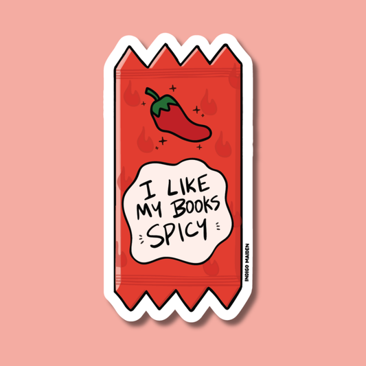 I Like My Books Spicy Hot Sauce Sticker