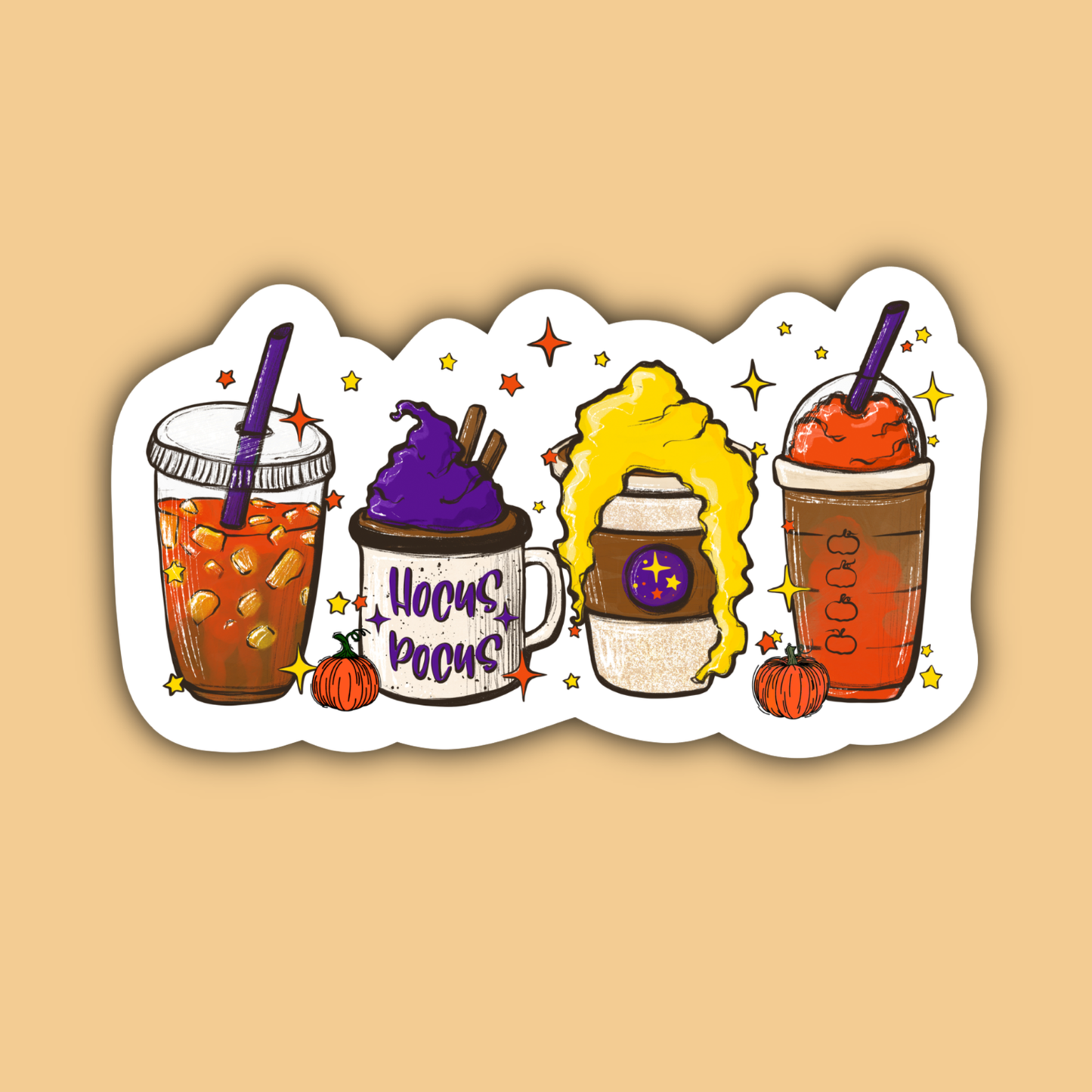 Hocus Pocus Halloween Coffee Stickers