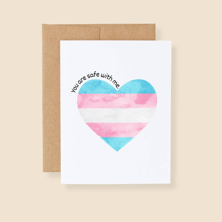 You Are Safe With Me Hearts LGBTQ+ Ally Greeting Card