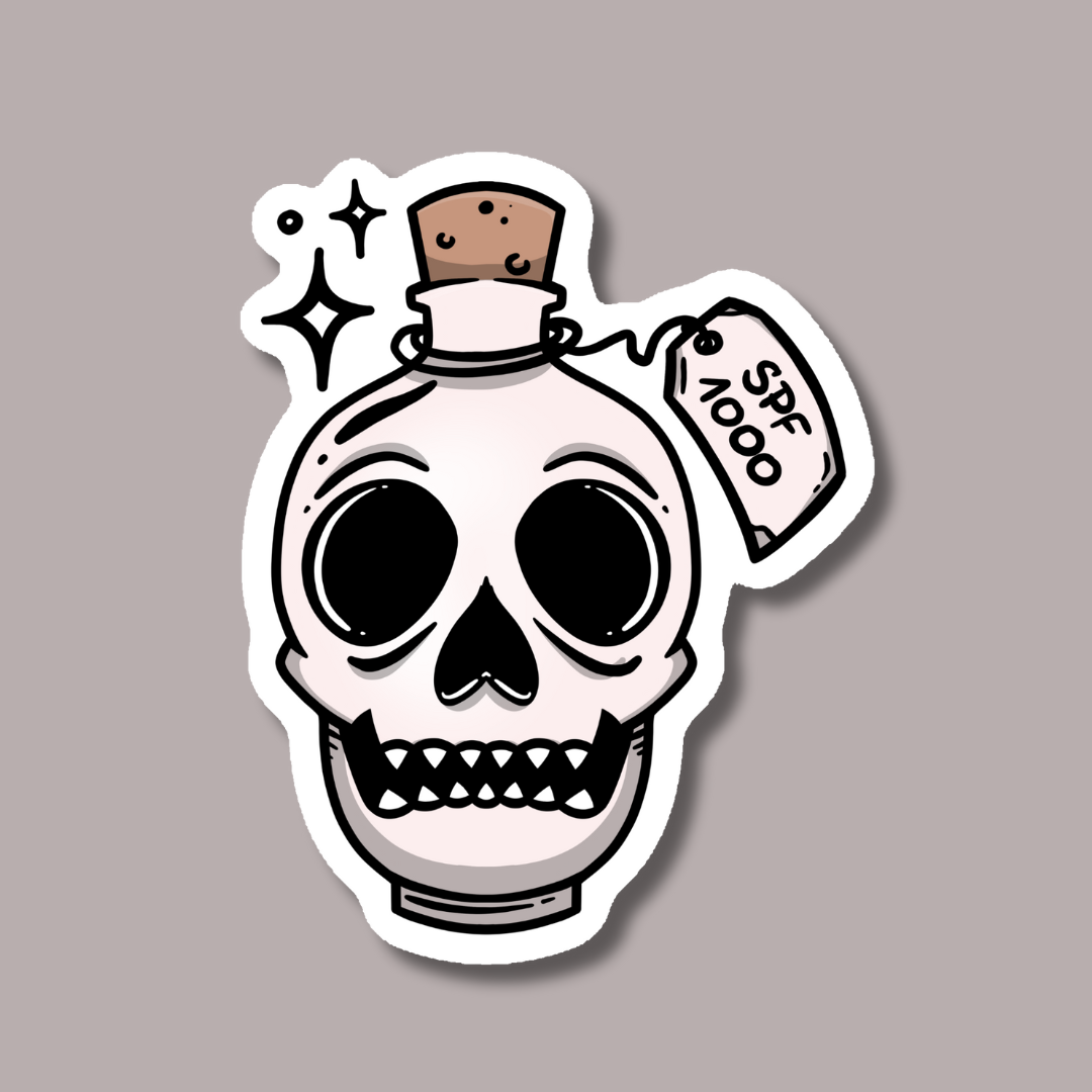 SPF 1000 Skull Sunscreen Sticker