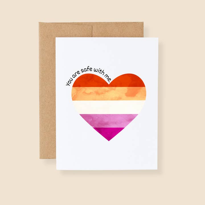 You Are Safe With Me Hearts LGBTQ+ Ally Greeting Card