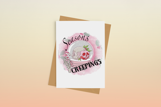Seasons Creepings Skull Alternative Christmas Greeting Card