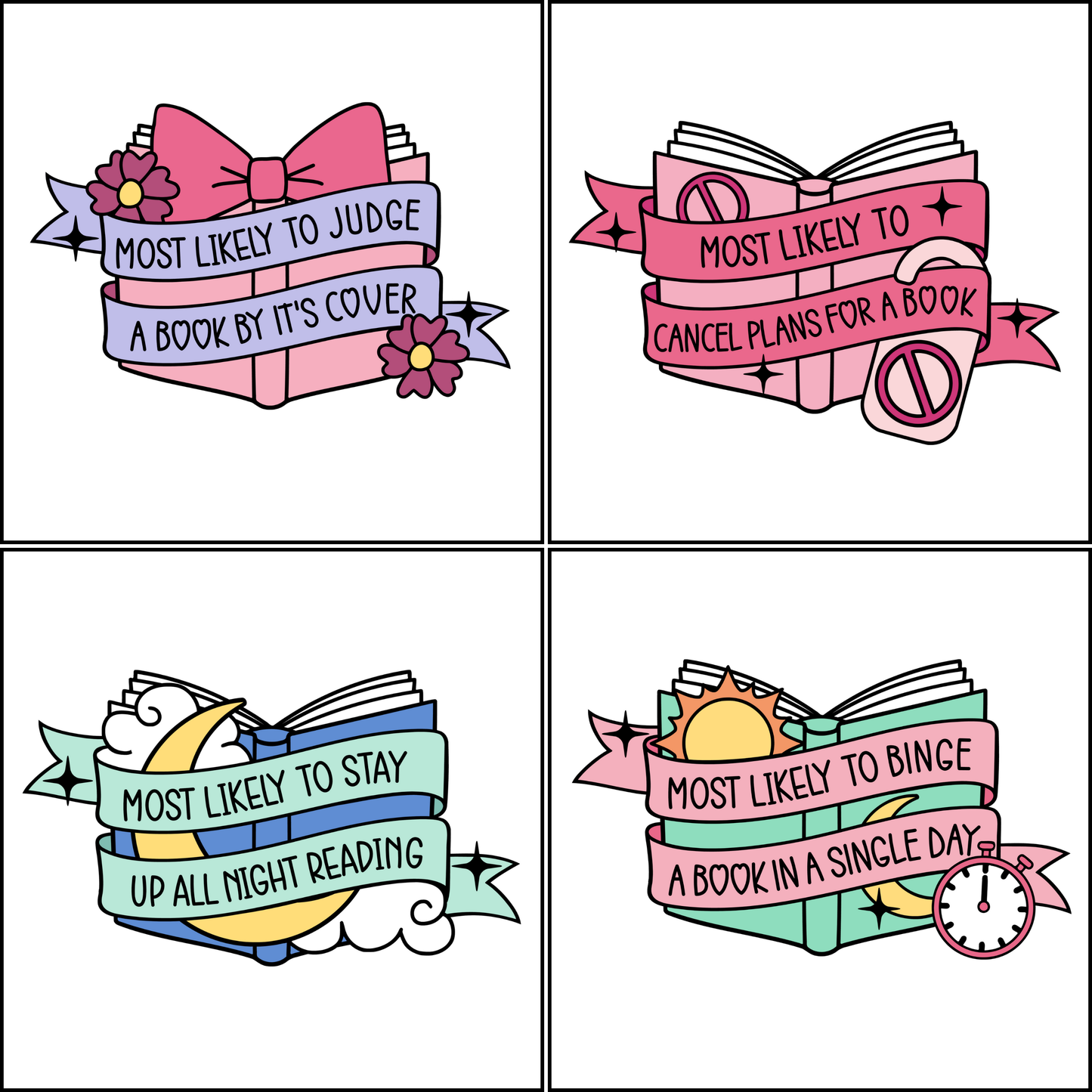 "Most Likely To" Bookish Name-Drop Sticker Set