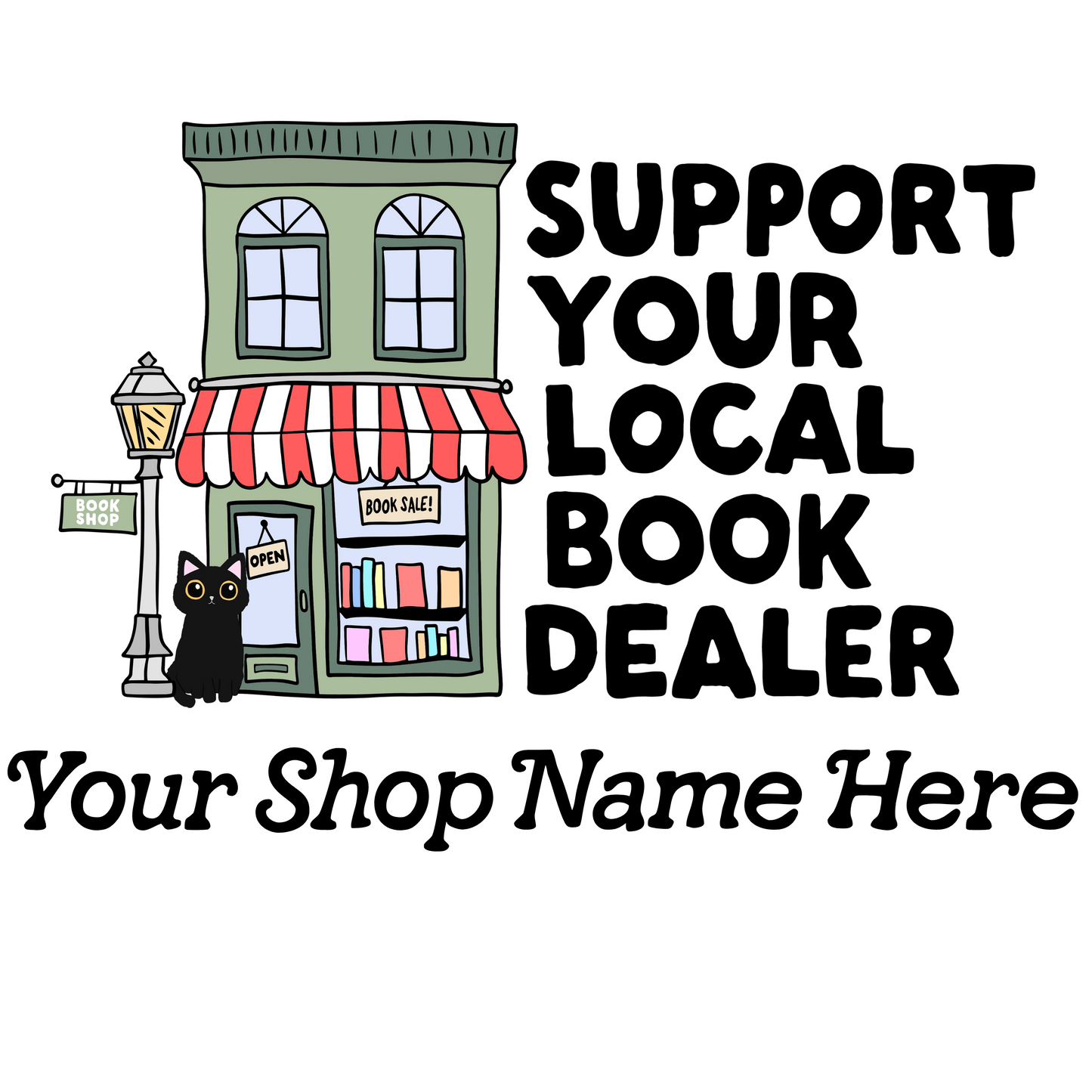 Support Your Local Book Dealer Name-Drop Sticker