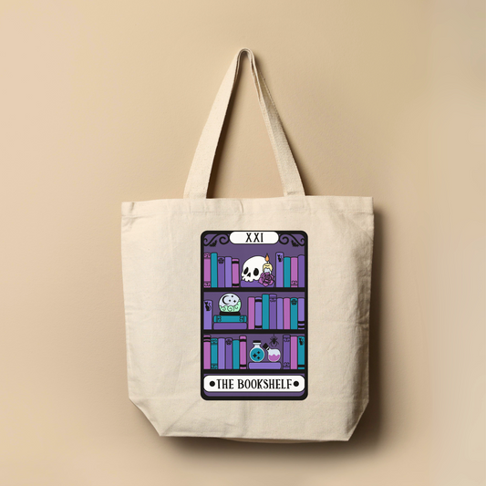 The Bookshelf Tarot Card Tote Bag